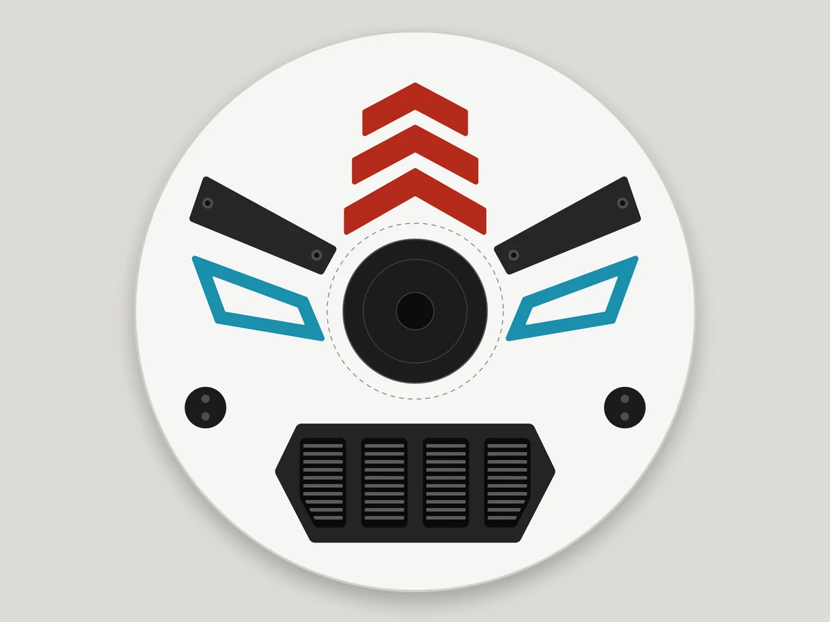Machine · Cyber Slits face on a robot vacuum